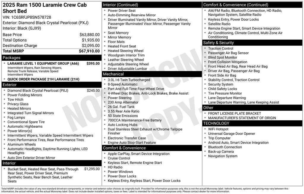 Used 2025 RAM 1500 Laramie AWD/4WD image 36