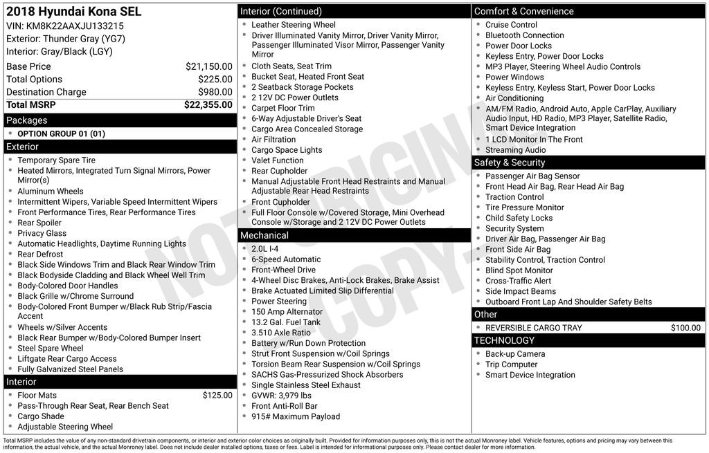 Used 2018 Hyundai Kona SEL FWD image 39