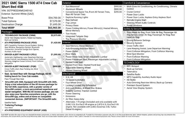 Used 2021 GMC Sierra 1500 AT4 w/ Technology Package AWD/4WD image 41