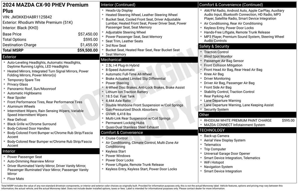 Used 2024 MAZDA CX-90 Plug-In Hybrid w/ Premium Plus image 29