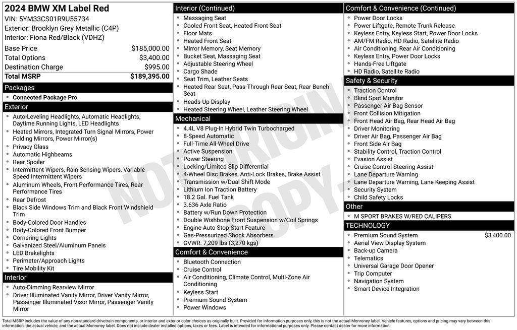 Used 2024 BMW XM Label Red AWD/4WD image 40