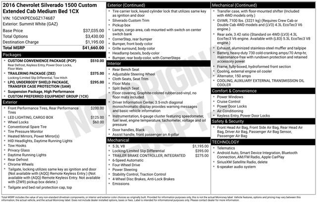 Used 2016 Chevrolet Silverado 1500 Custom w/ Custom Convenience Package AWD/4WD image 18
