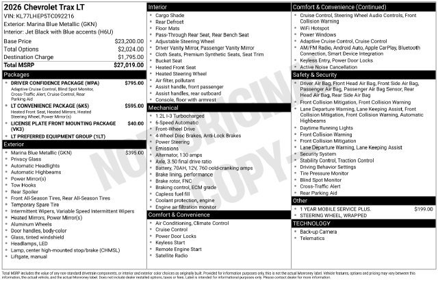 New 2026 Chevrolet Trax LT w/ Driver Confidence Package FWD image 26