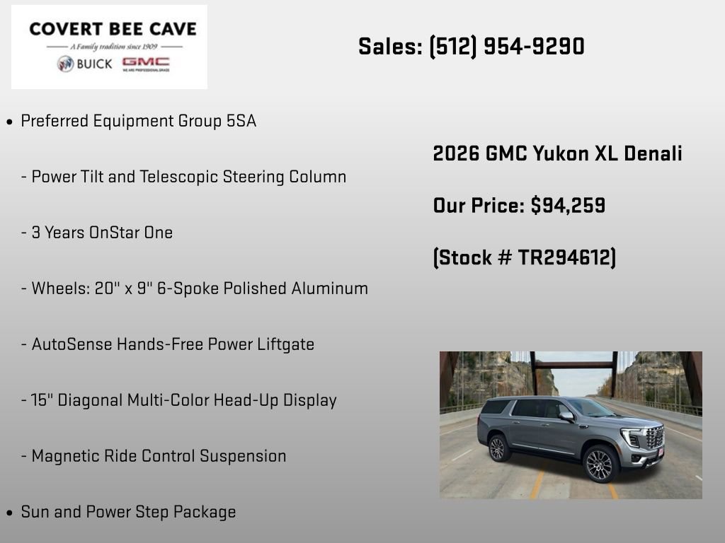 New 2026 GMC Yukon XL Denali w/ Sun & Power Step Package AWD/4WD image 12