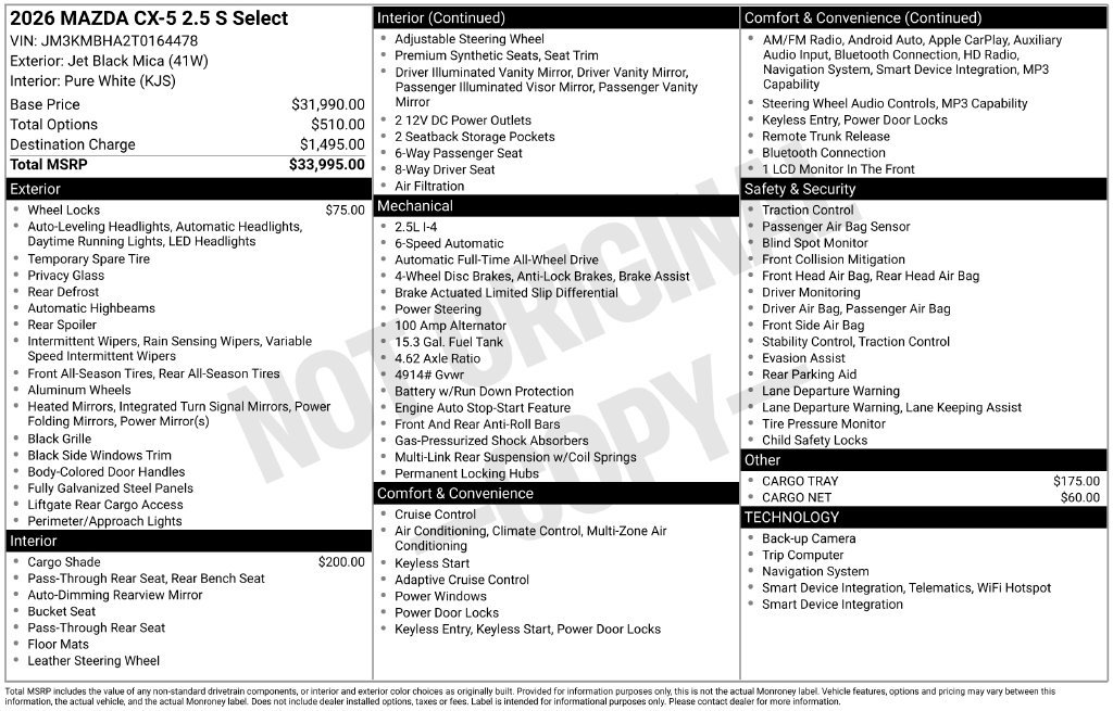 New 2026 MAZDA CX-5 Select AWD/4WD image 3