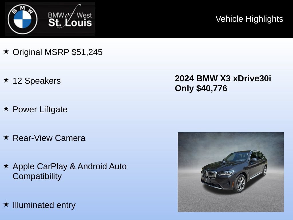 Used 2024 BMW X3 xDrive30i AWD/4WD image 8