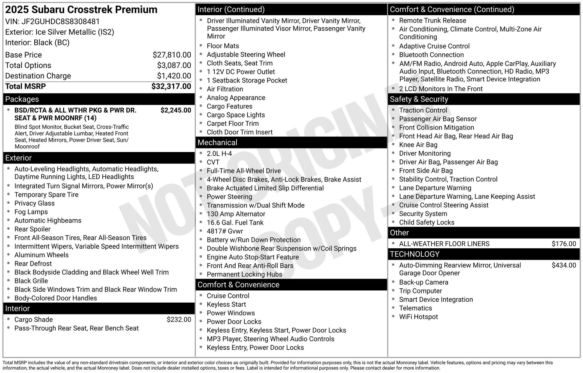 Used 2025 Subaru Crosstrek 2.0i Premium image 5