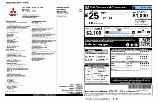 Used 2025 Mitsubishi Eclipse Cross SE image 3