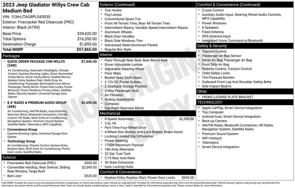 Used 2023 Jeep Gladiator Sport AWD/4WD image 39
