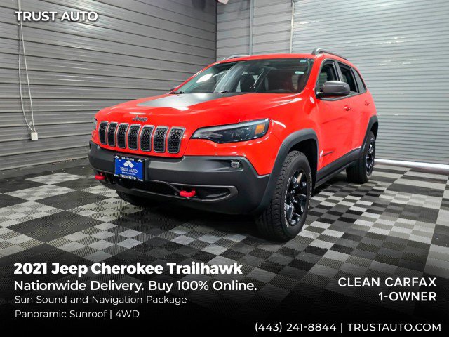 Used 2021 Jeep Cherokee Trailhawk w/ Sun, Sound & Nav Group image 1