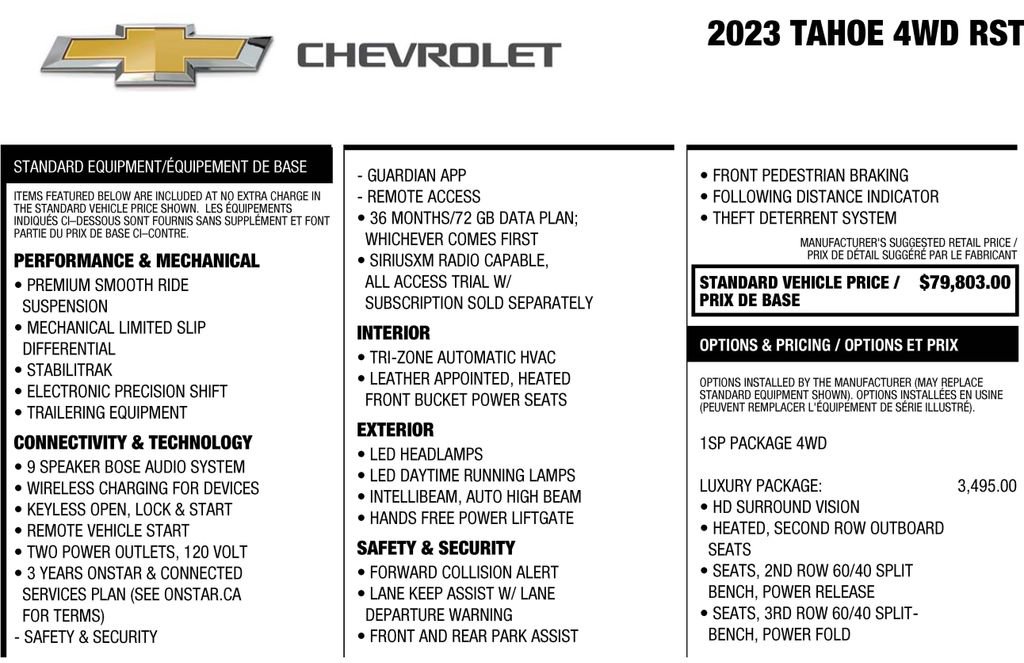 Used 2023 Chevrolet Tahoe RST w/ Luxury Package AWD/4WD image 3