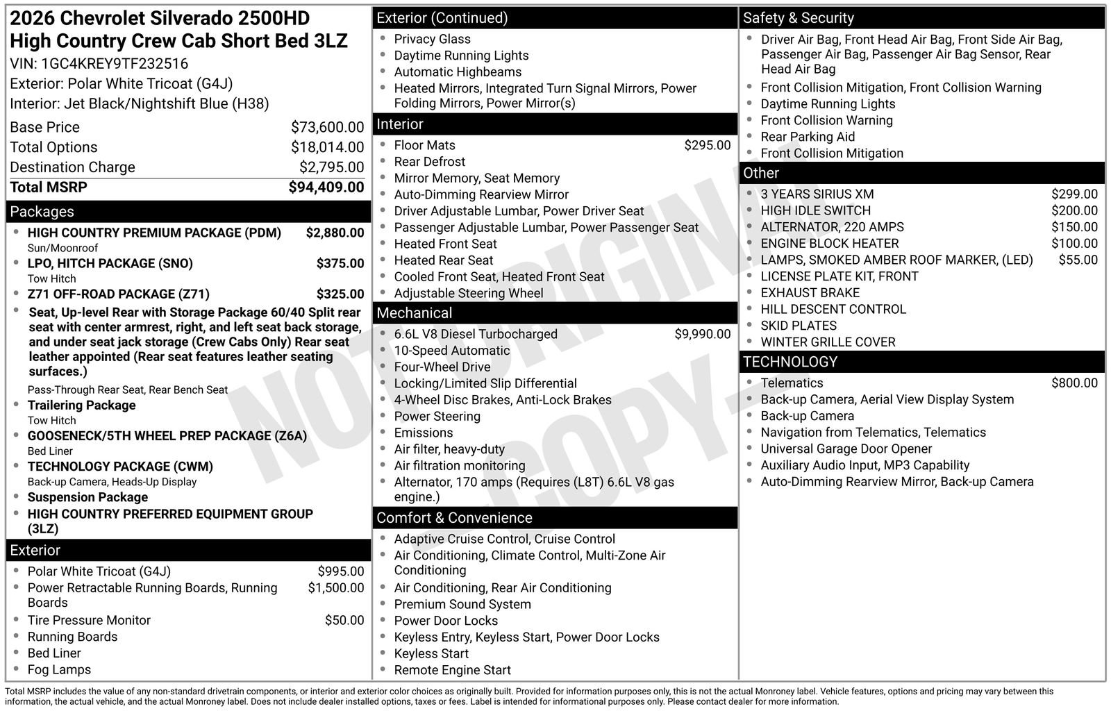 New 2026 Chevrolet Silverado 2500 High Country w/ High Country Premium Package AWD/4WD image 9