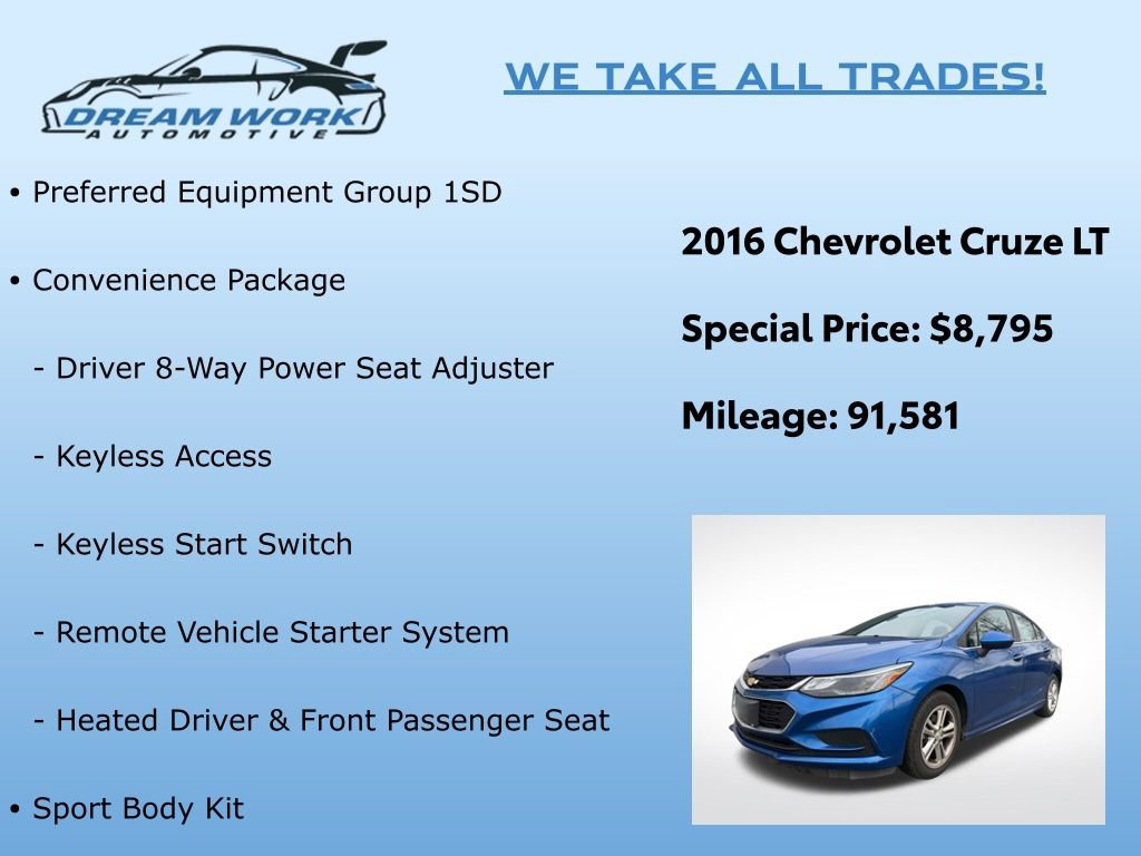 Used 2016 Chevrolet Cruze LT w/ Convenience Package image 2