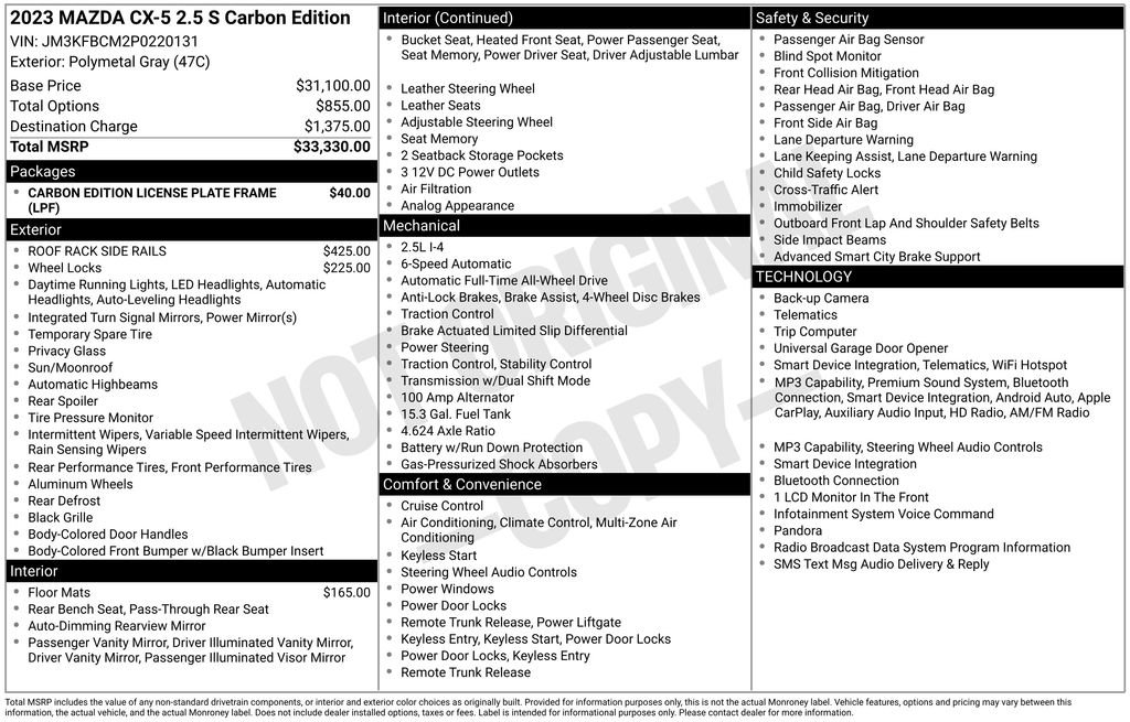Used 2023 MAZDA CX-5 Carbon Edition AWD/4WD image 12