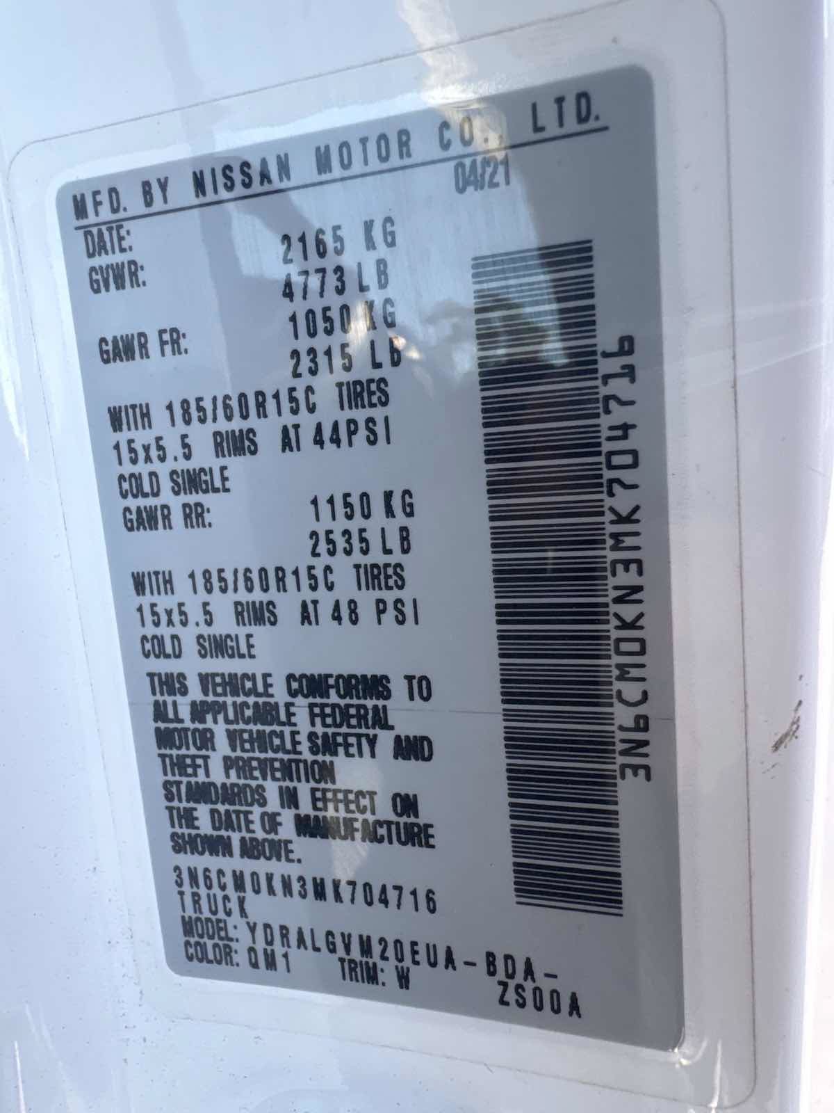 Used 2021 Nissan NV200 SV w/ Sliding Door Glass Package FWD image 13