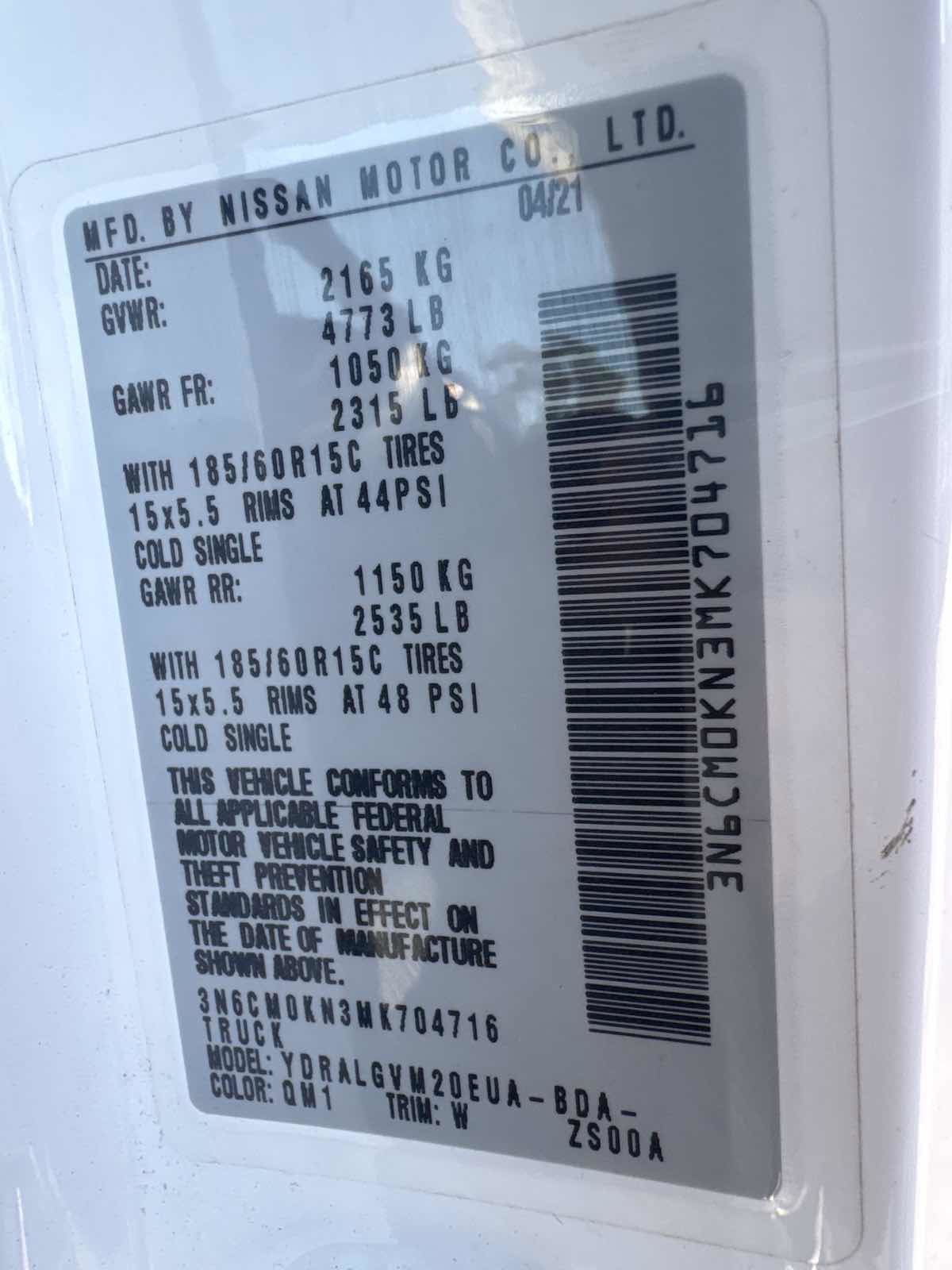 Used 2021 Nissan NV200 SV w/ Sliding Door Glass Package image 13