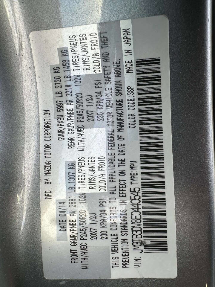 Used 2014 MAZDA CX-9 Grand Touring w/ GT Technology Package image 37