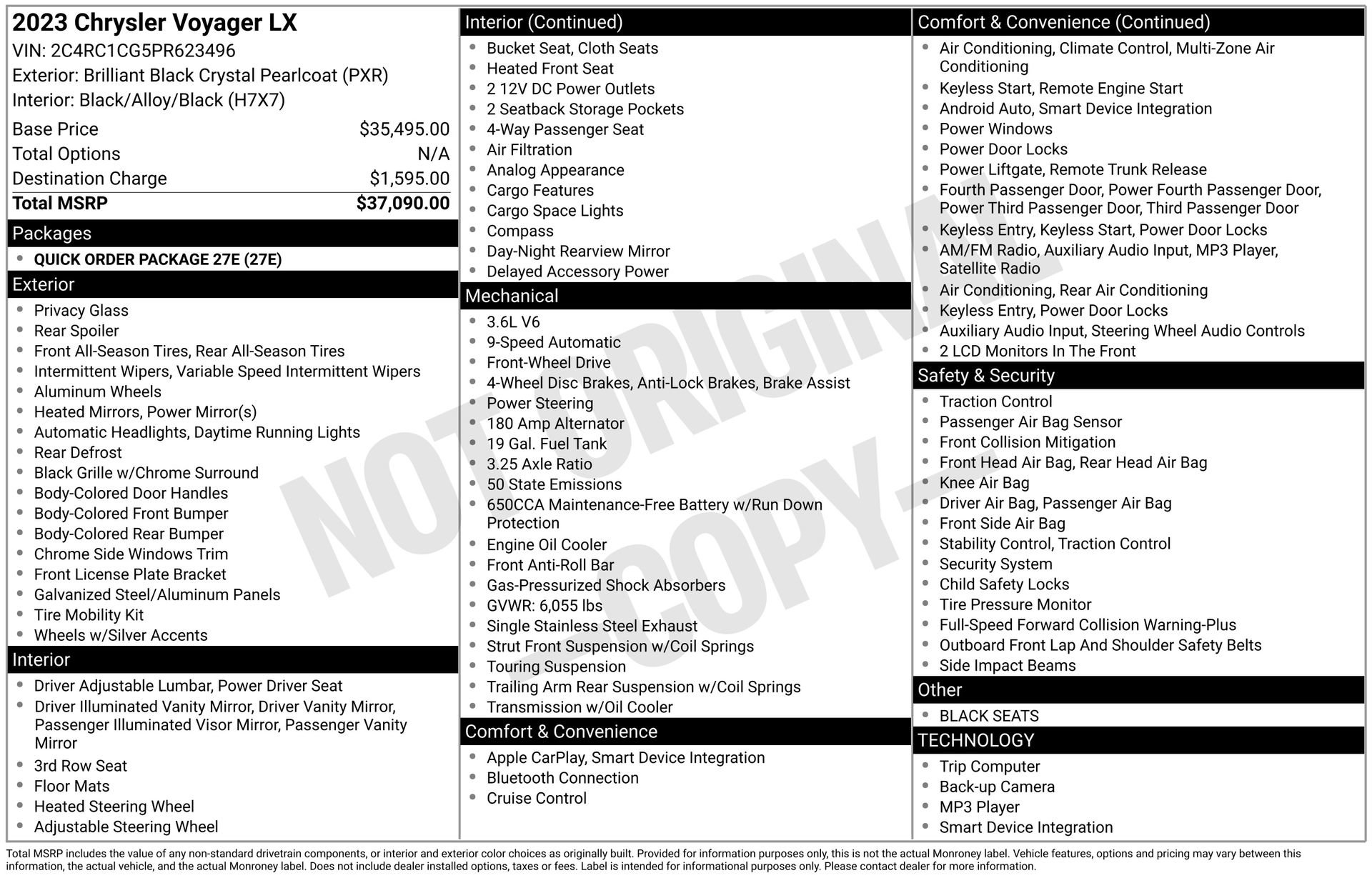 Used 2023 Chrysler Voyager LX image 38
