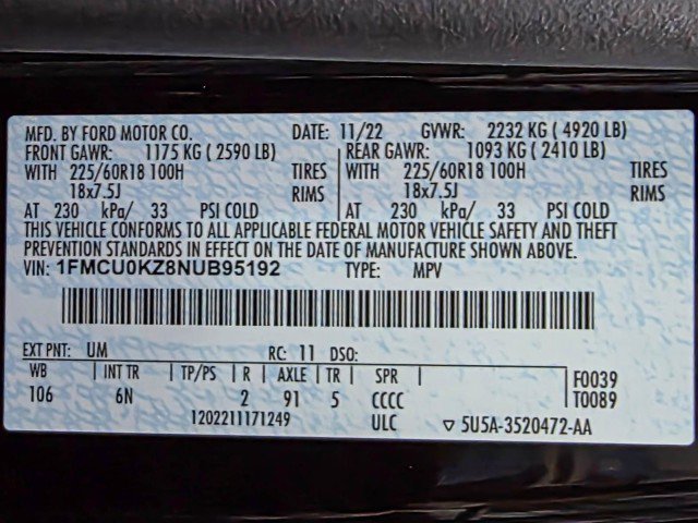 Used 2022 Ford Escape SEL w/ Technology Package image 45