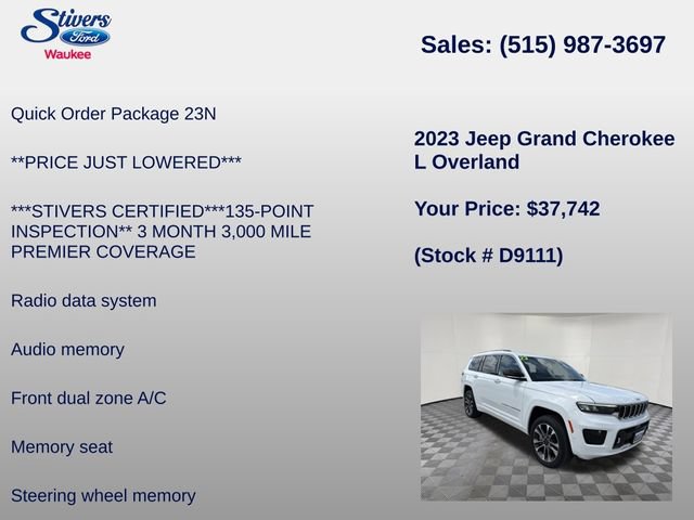 Used 2023 Jeep Grand Cherokee L Overland AWD/4WD image 8