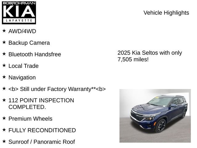 Certified 2025 Kia Seltos EX w/ EX Sunroof Package image 7
