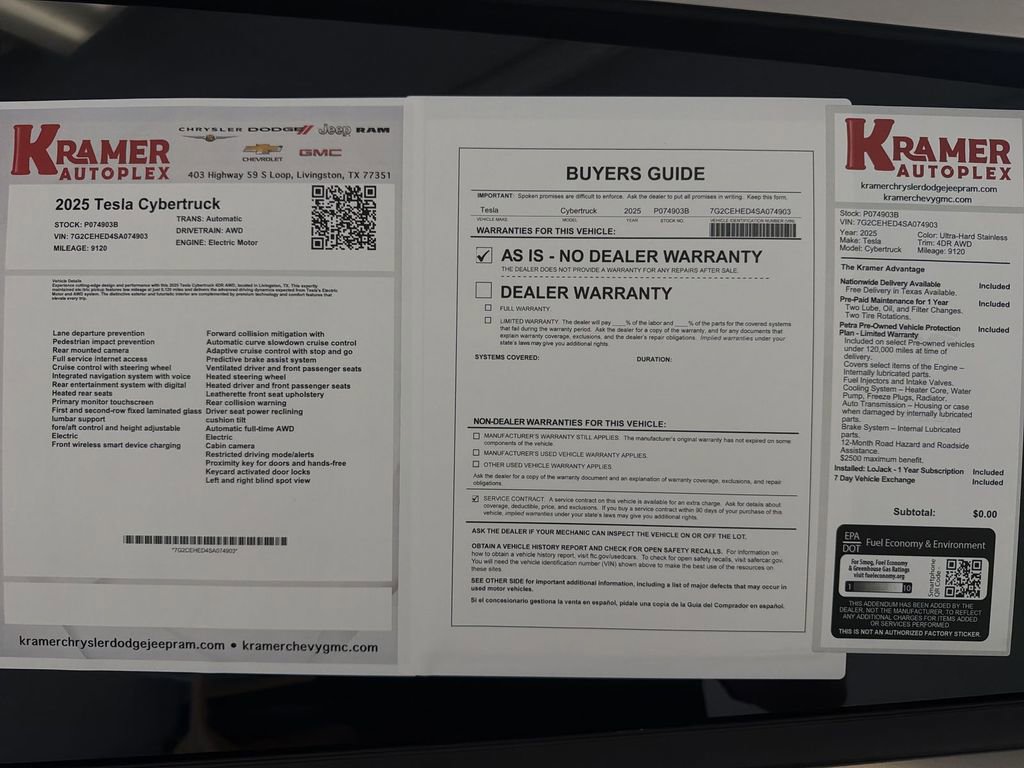 Used 2025 Tesla Cybertruck AWD Crew Cab image 34