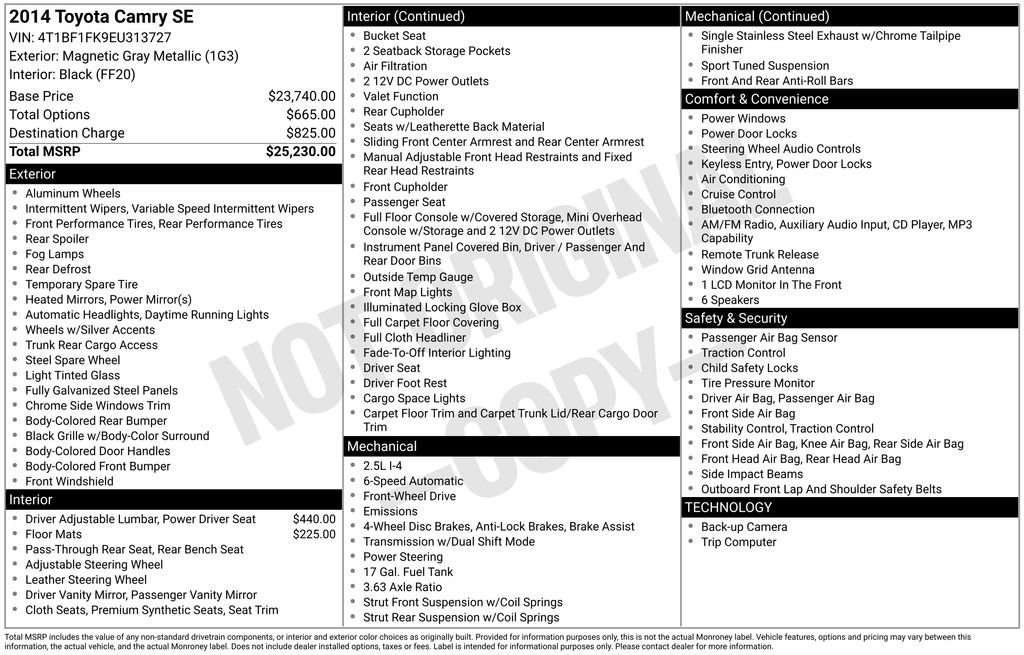 Used 2014 Toyota Camry SE FWD image 6