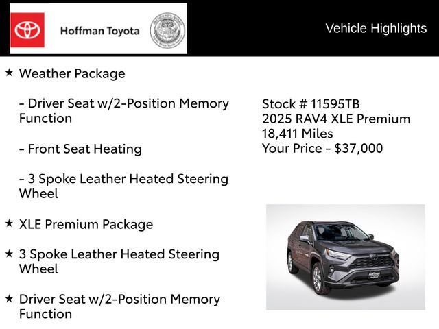 Certified 2025 Toyota RAV4 XLE Premium w/ Weather Package AWD/4WD image 9