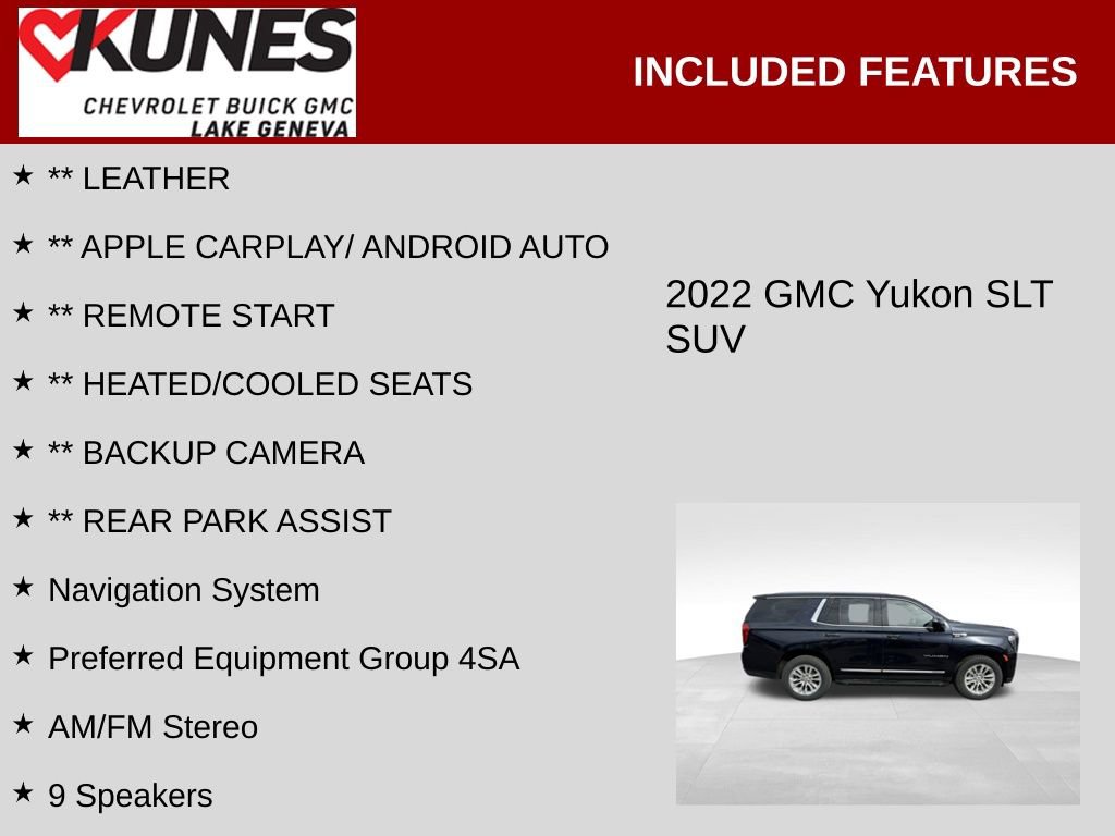 Used 2022 GMC Yukon SLT image 2