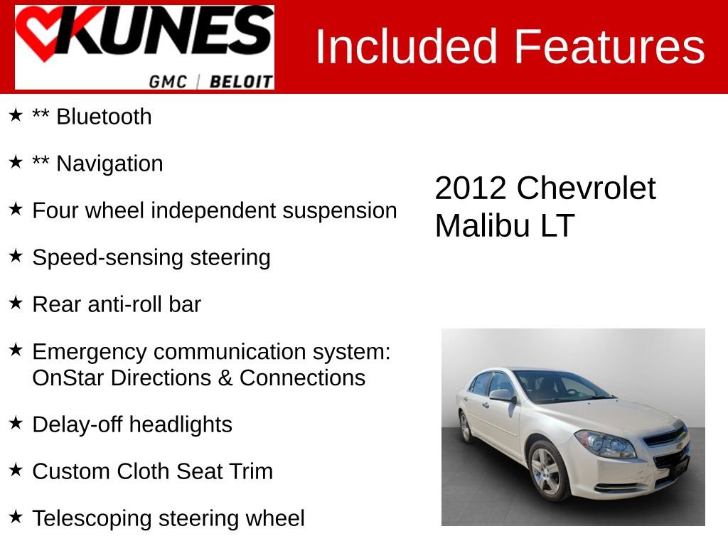 Used 2012 Chevrolet Malibu LT w/ 1LT All-Star Package FWD image 2
