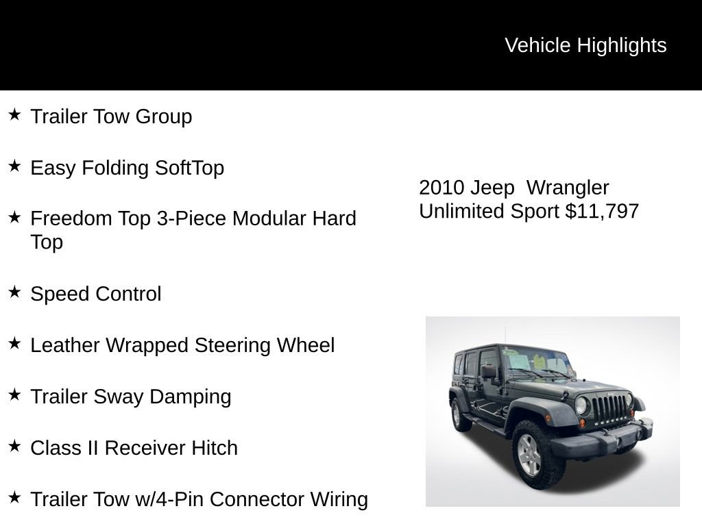 Used 2010 Jeep Wrangler Unlimited Sport image 4