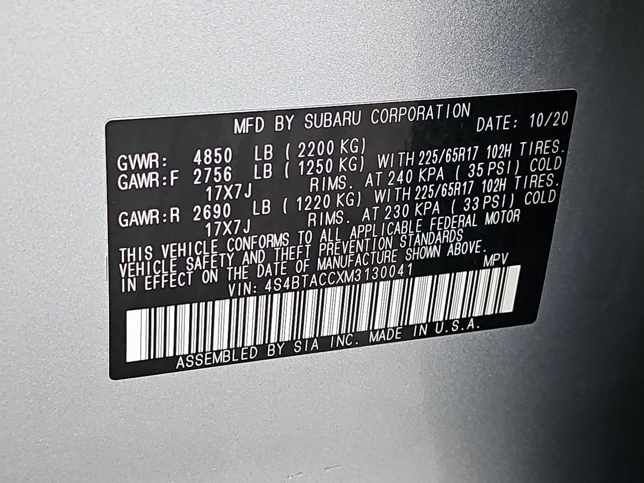 Certified 2021 Subaru Outback Premium w/ Popular Package #1 image 41