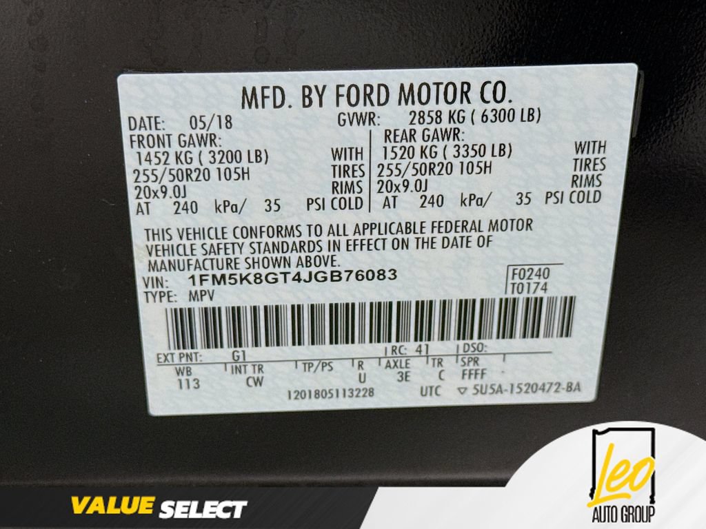 Used 2018 Ford Explorer Sport w/ Equipment Group 401A AWD/4WD image 36