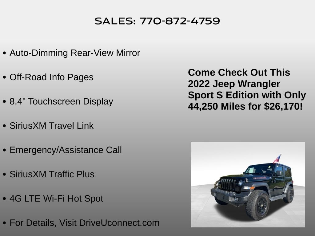Used 2022 Jeep Wrangler Sport AWD/4WD image 25