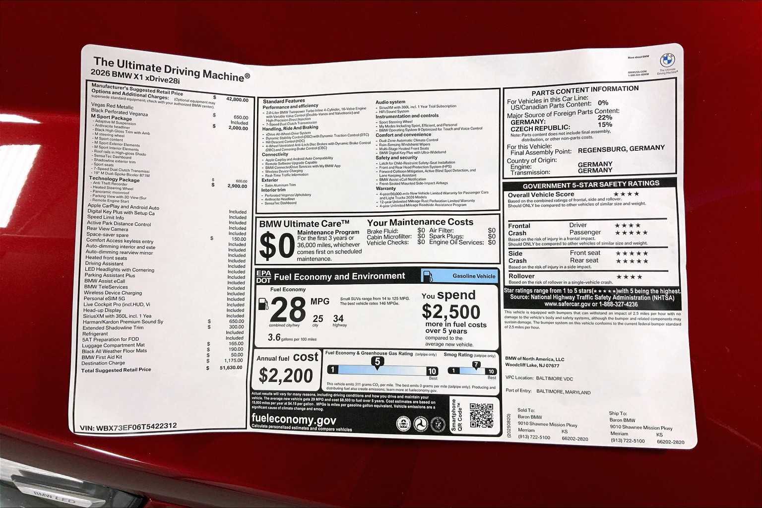 New 2026 BMW X1 xDrive28i w/ Technology Package image 22