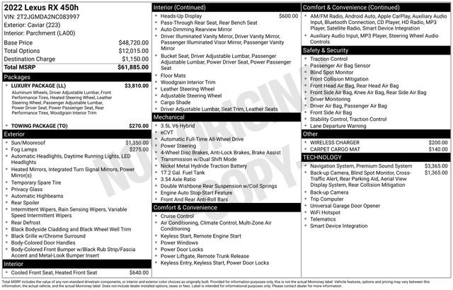 Used 2022 Lexus RX 450h AWD w/ Luxury Package image 31
