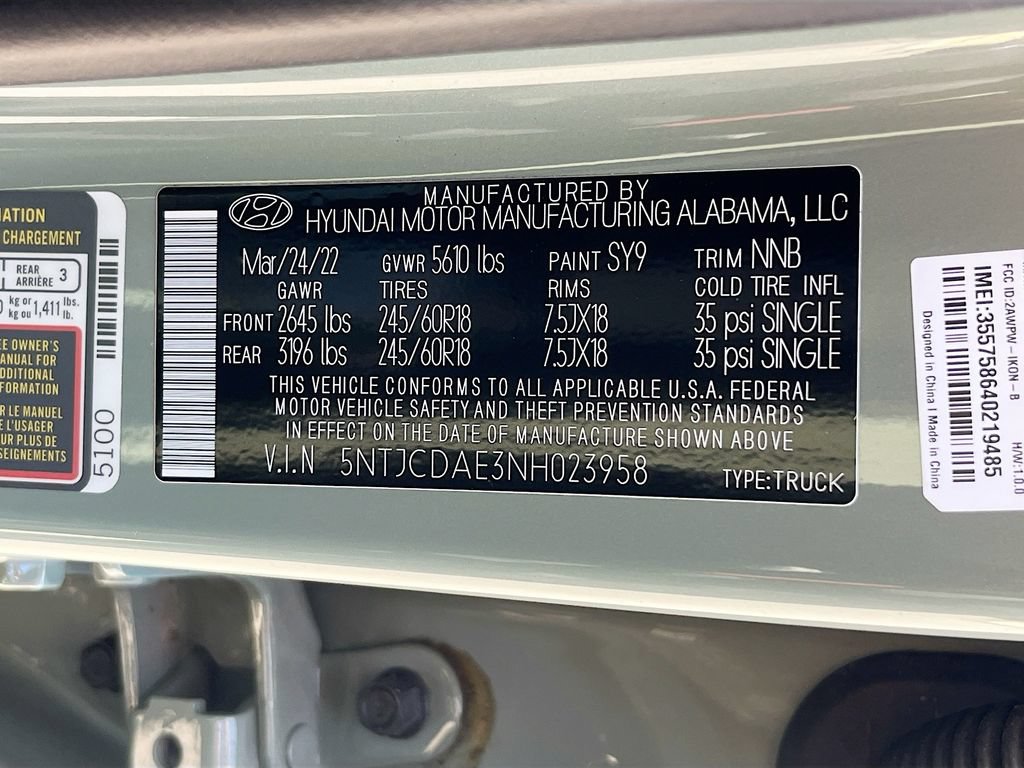 Used 2022 Hyundai Santa Cruz SEL w/ Activity Package AWD/4WD image 31