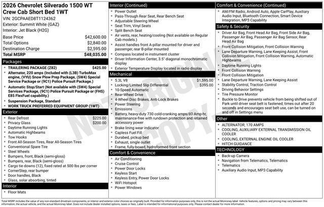 New 2026 Chevrolet Silverado 1500 W/T w/ Trailering Package image 5