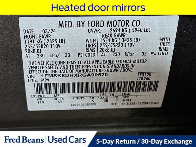 Certified 2024 Ford Explorer XLT w/ Equipment Group 202A AWD/4WD image 41
