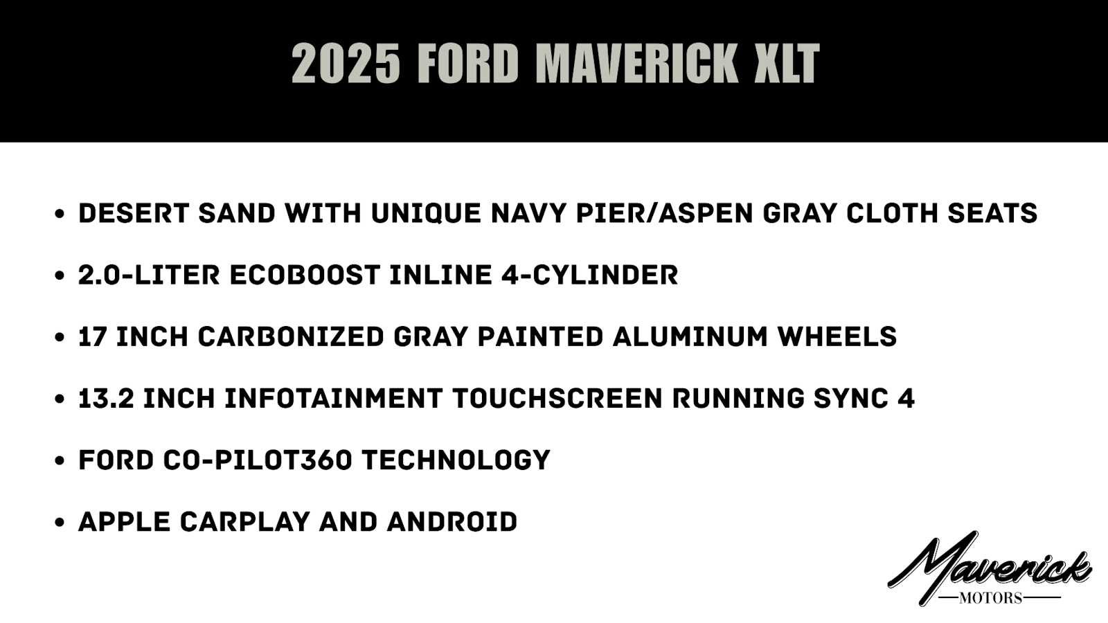 Used 2025 Ford Maverick XLT w/ Equipment Group 302A AWD/4WD image 2