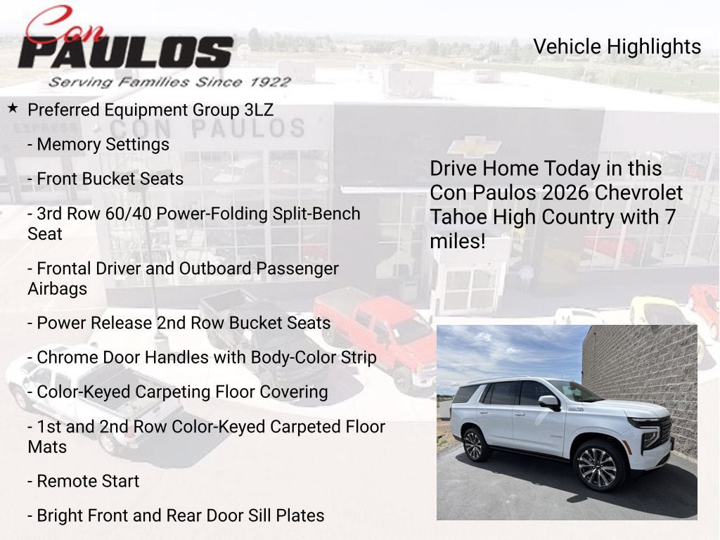 New 2026 Chevrolet Tahoe High Country AWD/4WD image 7