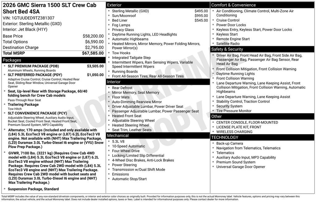New 2026 GMC Sierra 1500 SLT w/ SLT Premium Package AWD/4WD image 5