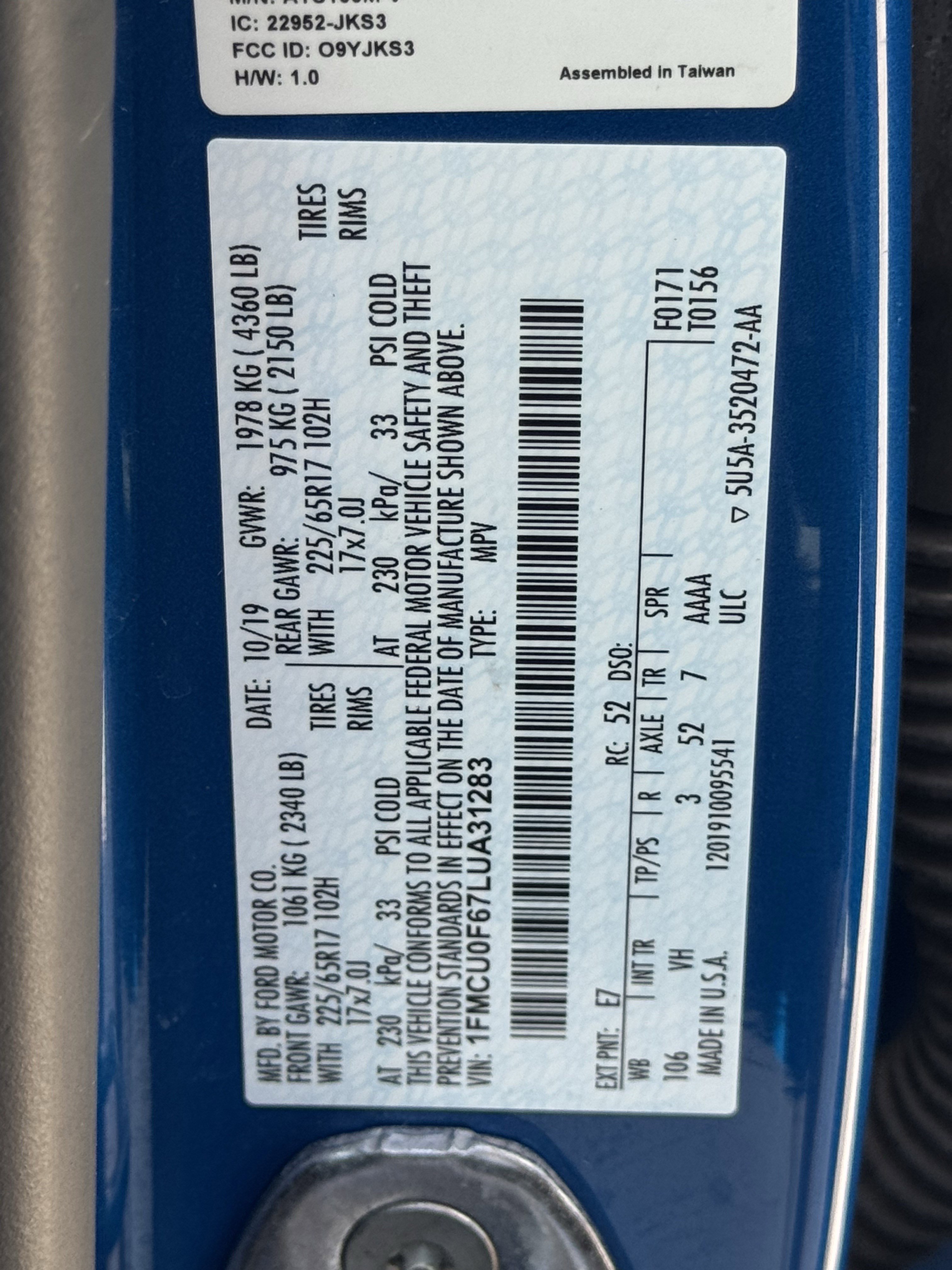 Used 2020 Ford Escape S FWD image 31