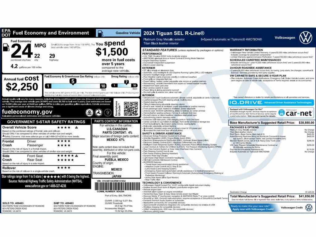 Used 2024 Volkswagen Tiguan SEL R-Line image 2