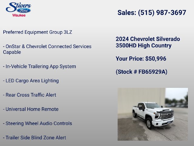 Used 2024 Chevrolet Silverado 3500 High Country w/ Technology Package AWD/4WD image 40