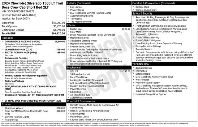 Used 2024 Chevrolet Silverado 1500 LT Trail Boss w/ Convenience Package II AWD/4WD image 27