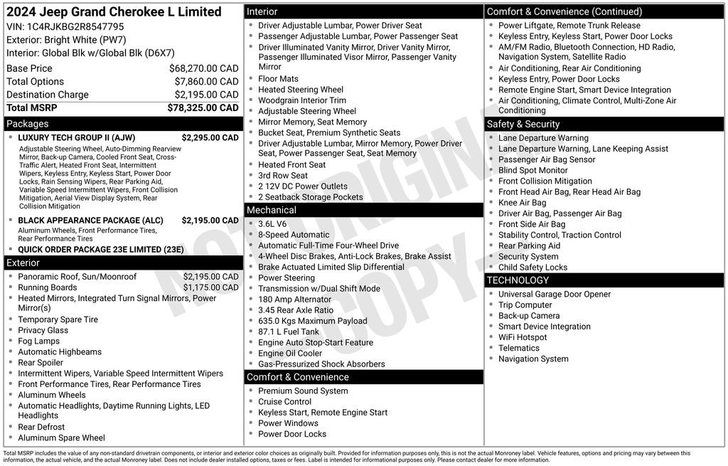 Used 2024 Jeep Grand Cherokee L Limited w/ Luxury Tech Group II image 35