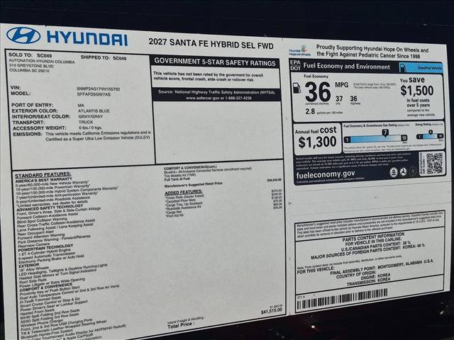 New 2027 Hyundai Santa Fe SEL FWD image 17