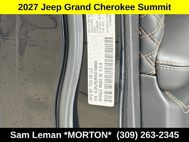 New 2027 Jeep Grand Cherokee Summit AWD/4WD image 34
