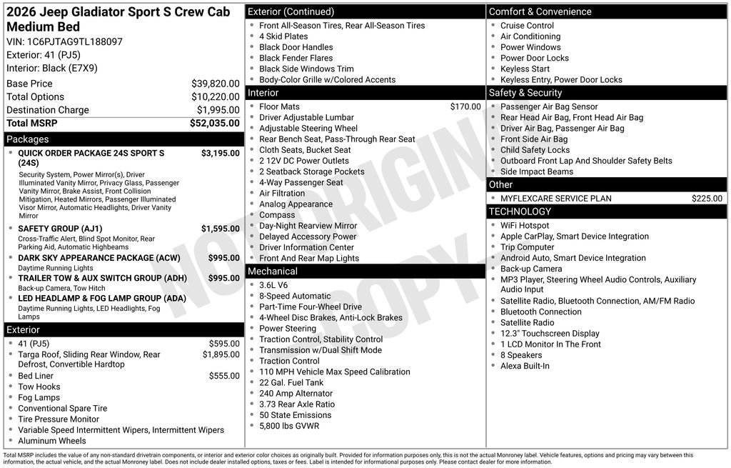 New 2026 Jeep Gladiator Sport AWD/4WD image 36